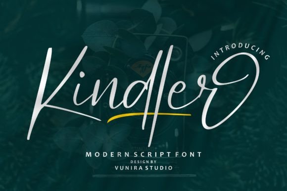 Kindler: The Modern Script Font for Editorial Sophistication